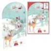 Dohe Aldea Navideña Pack de 6 Tarjetas Desplegables de Felicitacion Navideña con Sobre - Impresas a todo Color