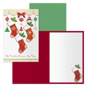 Dohe Calcetines Pack de 6 Tarjetas de Felicitacion Navideña con Sobre - Tamaño Cerrada 11.5x17cm, Abierta 23x17cm - Papel Offset - Impresas a todo Color