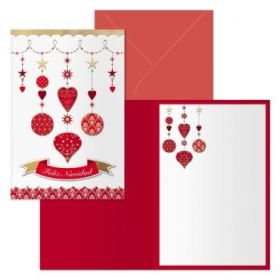 Dohe Carrusel Pack de 6 Tarjetas de Felicitacion Navideña con Sobre - Tamaño Cerrada 11.5x17cm, Abierta 23x17cm - Papel Offset - Impresas a todo Color