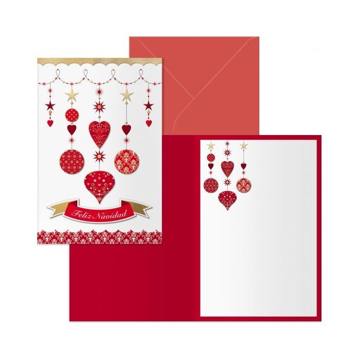 Dohe Carrusel Pack de 6 Tarjetas de Felicitacion Navideña con Sobre - Tamaño Cerrada 11.5x17cm, Abierta 23x17cm - Papel Offset - Impresas a todo Color