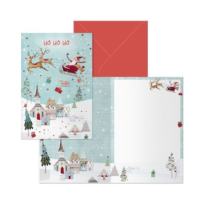 Dohe Laponia Pack de 6 Tarjetas de Felicitacion Navideña con Sobre - Tamaño Cerrada 11.5x17cm, Abierta 23x17cm - Papel Offset - Impresas a todo Color