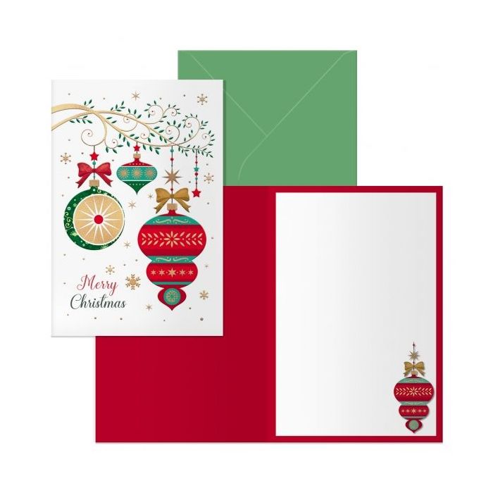 Dohe Cascabel Pack de 6 Tarjetas de Felicitacion Navideña con Sobre - Tamaño Cerrada 11.5x17cm, Abierta 23x17cm - Papel Offset - Impresas a todo Color