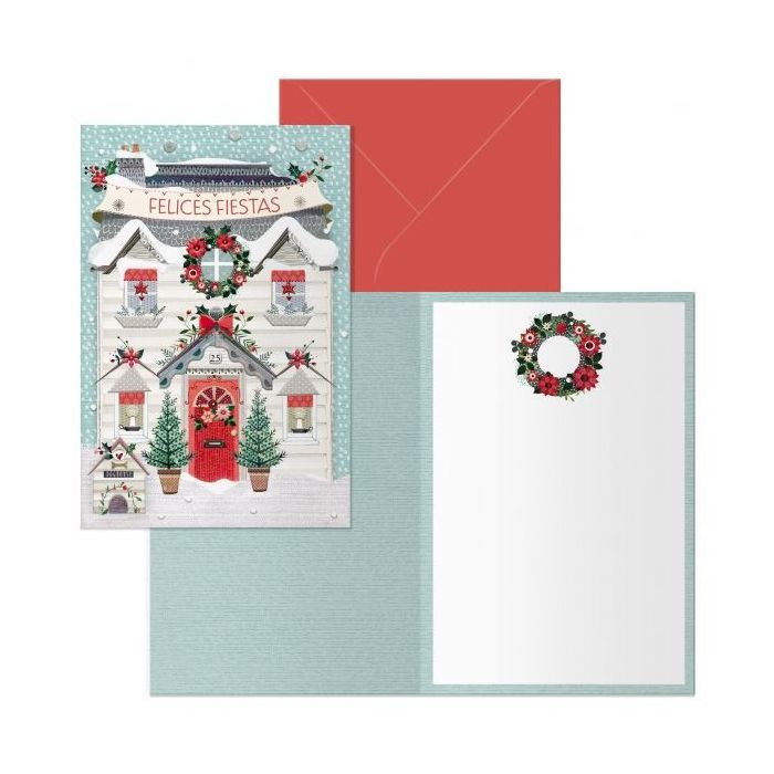 Dohe Paz Pack de 6 Tarjetas de Felicitacion Navideña con Sobre - Tamaño Cerrada 11.5x17cm, Abierta 23x17cm - Papel Offset - Impresas a todo Color