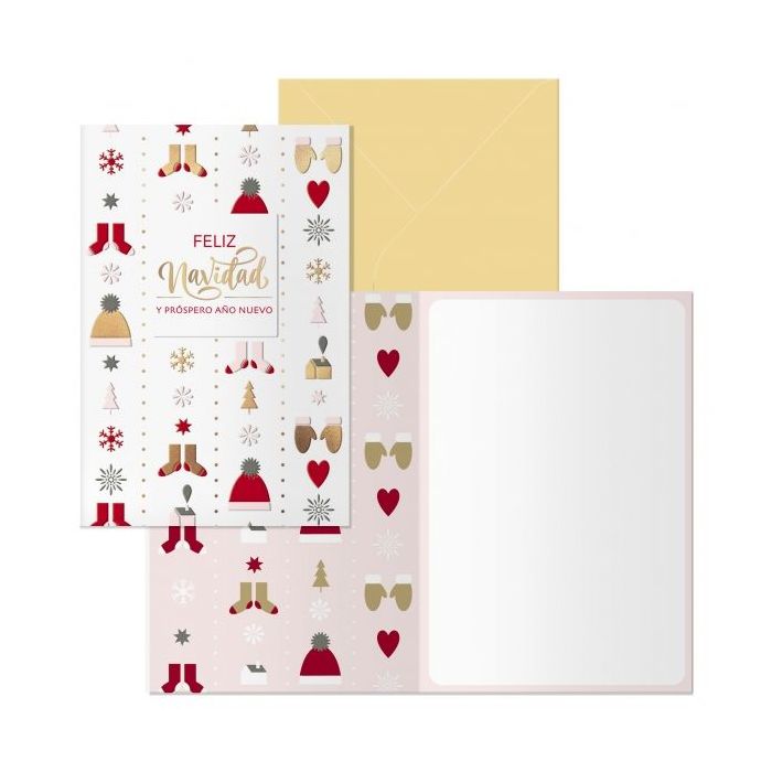 Dohe Winter Pack de 6 Tarjetas de Felicitacion Navideña con Sobre - Tamaño Cerrada 11.5x17cm, Abierta 23x17cm - Papel Offset - Impresas a todo Color