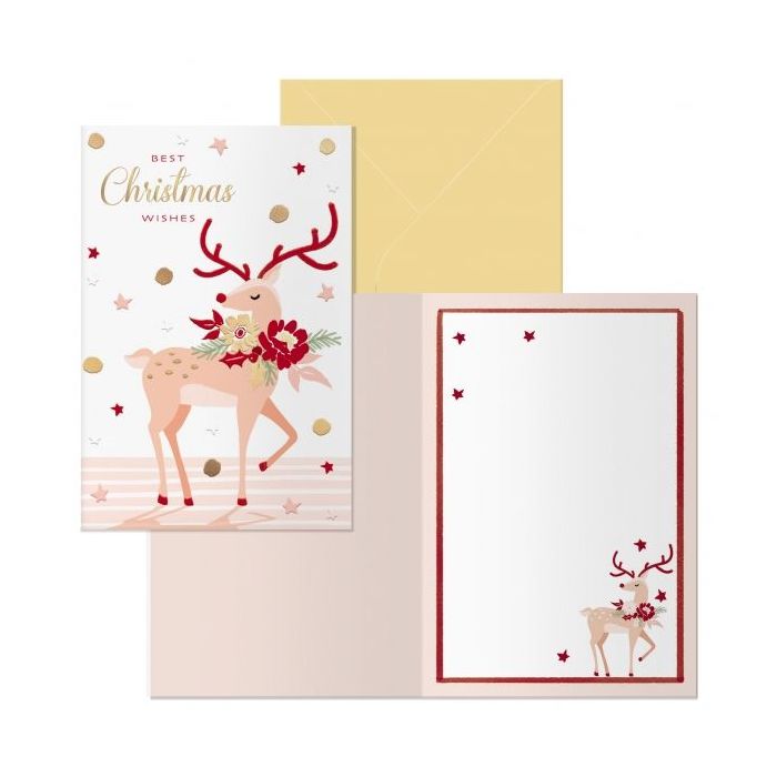 Dohe Nara Pack de 6 Tarjetas de Felicitacion Navideña con Sobre - Tamaño Cerrada 11.5x17cm, Abierta 23x17cm - Papel Offset - Impresas a todo Color