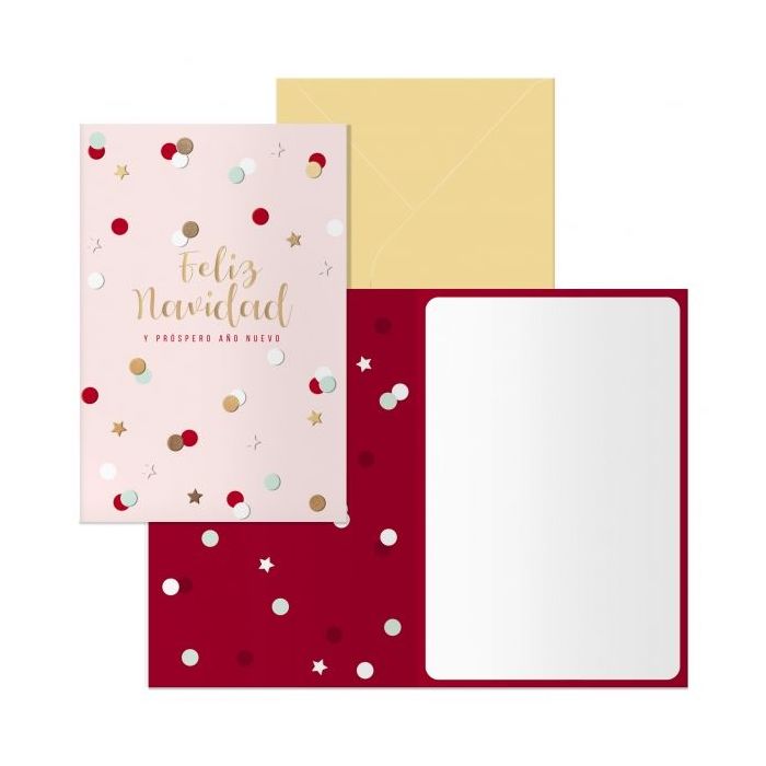 Dohe Copos Pack de 6 Tarjetas de Felicitacion Navideña con Sobre - Tamaño Cerrada 11.5x17cm, Abierta 23x17cm - Papel Offset - Impresas a todo Color
