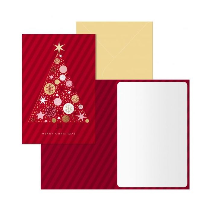 Dohe Abeto Pack de 6 Tarjetas de Felicitacion Navideña con Sobre - Tamaño Cerrada 11.5x17cm, Abierta 23x17cm - Papel Offset - Impresas a todo Color
