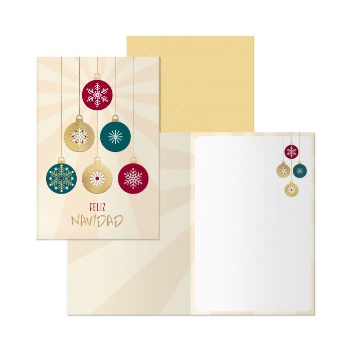 Dohe Balls Pack de 6 Tarjetas de Felicitacion Navideña con Sobre - Tamaño Cerrada 11.5x17cm, Abierta 23x17cm - Papel Offset - Impresas a todo Color