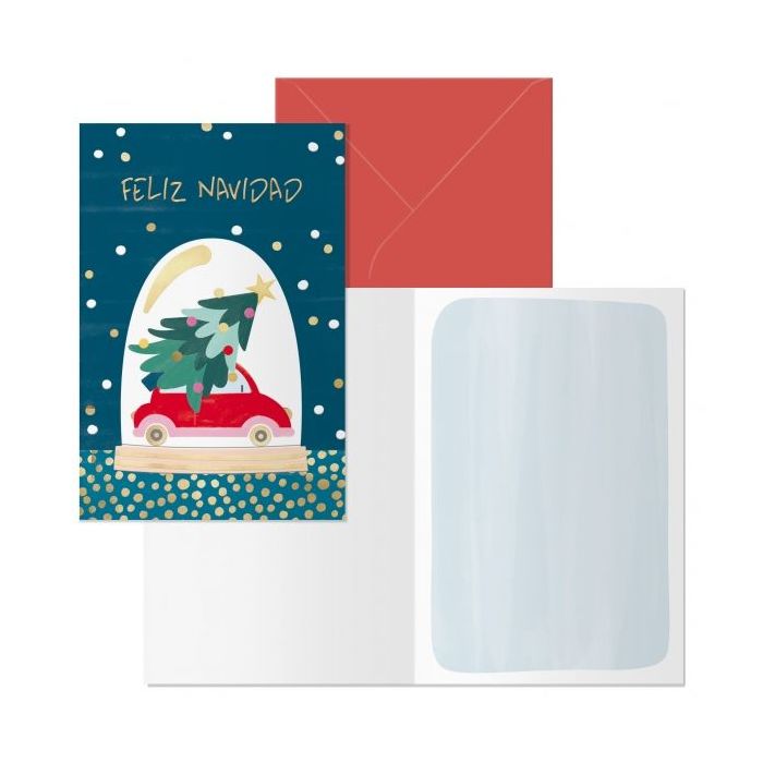 Dohe Beetle Pack de 6 Tarjetas de Felicitacion Navideña con Sobre - Tamaño Cerrada 11.5x17cm, Abierta 23x17cm - Papel Offset - Impresas a todo Color