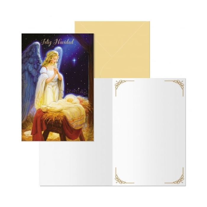 Dohe Angel Pack de 6 Tarjetas de Felicitacion Navideña con Sobre - Tamaño Cerrada 11.5x17cm, Abierta 23x17cm - Papel Offset - Impresas a todo Color