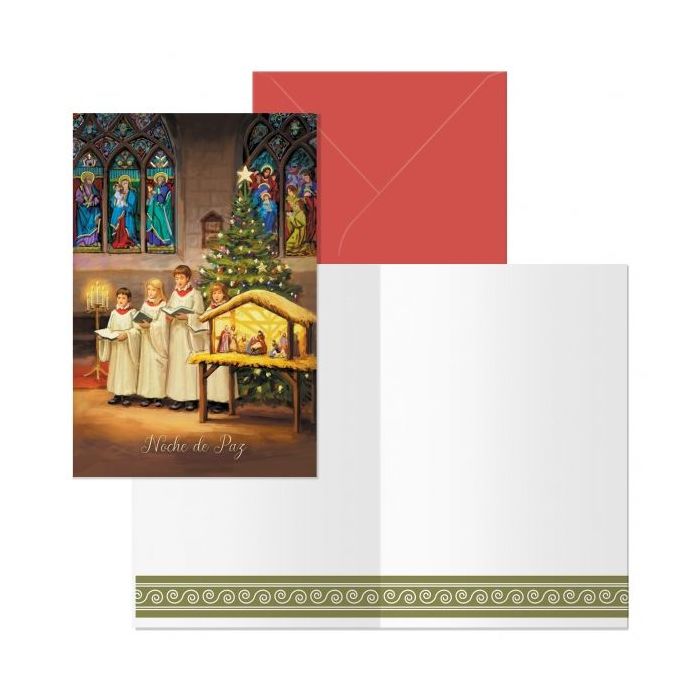 Dohe Coro Pack de 6 Tarjetas de Felicitacion Navideña con Sobre - Tamaño Cerrada 11.5x17cm, Abierta 23x17cm - Papel Offset - Impresas a todo Color