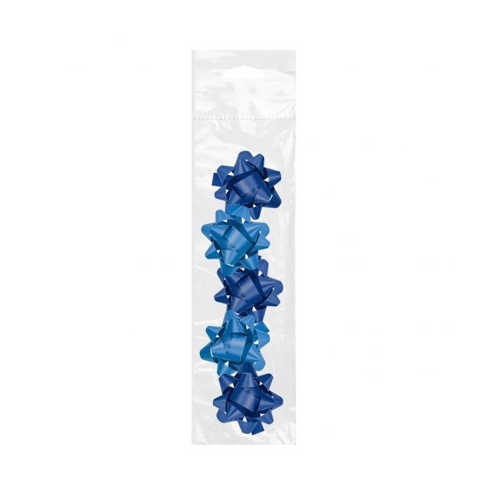Dohe Chic Pack de 5 Lazos para Regalo - Forma de Estrella - Tamaño 5.6cm - Color Azul