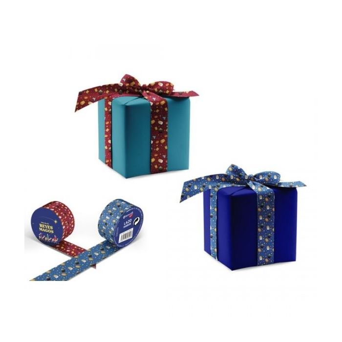 Bismark Rollo de Cinta Navideña para Regalos - Medidas 60mmx2m - 2 Diseños Aleatorios