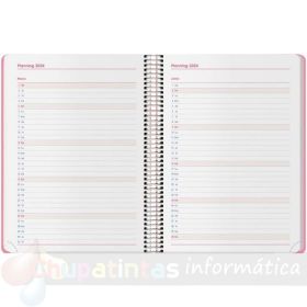 Dohe Menphis Agenda Anual - Día Página - Cubierta de Plástico - Cierre con Goma Elástica - Tamaño 15x21cm - Rosa-3