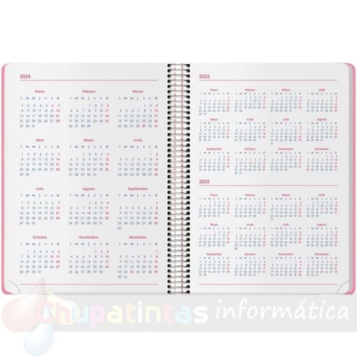 Dohe Menphis Agenda Anual - Día Página - Cubierta de Plástico - Cierre con Goma Elástica - Tamaño 15x21cm - Rosa-4