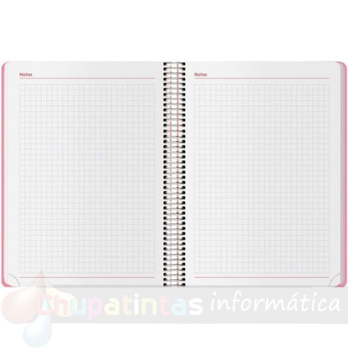 Dohe Menphis Agenda Anual - Día Página - Cubierta de Plástico - Cierre con Goma Elástica - Tamaño 15x21cm - Rosa-5