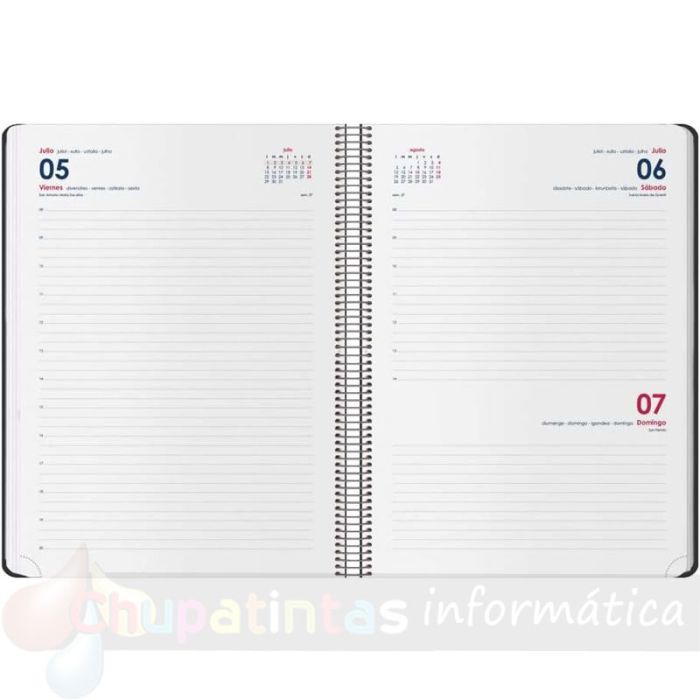 Dohe Syncro Agenda Anual - Día Página - Cubierta de Plástico - Cierre con Goma Elástica - Tamaño 21x29cm - Negro-2