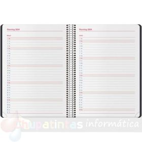 Dohe Syncro Agenda Anual - Día Página - Cubierta de Plástico - Cierre con Goma Elástica - Tamaño 15x21cm - Negro-Planning