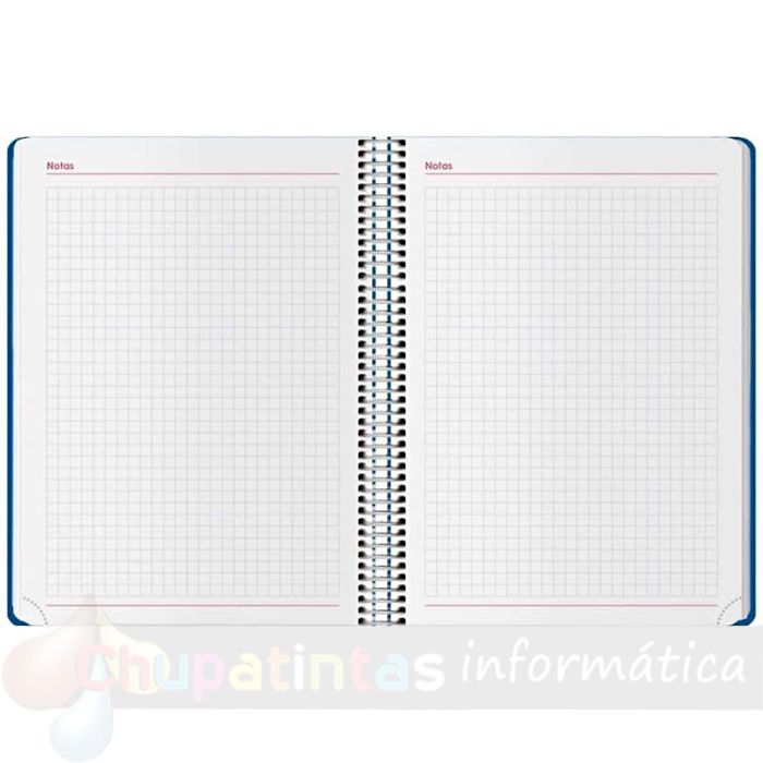 Dohe Syncro Agenda Anual - Día Página - Cubierta de Plástico - Cierre con Goma Elástica - Tamaño 21x29cm - Azul-Notas