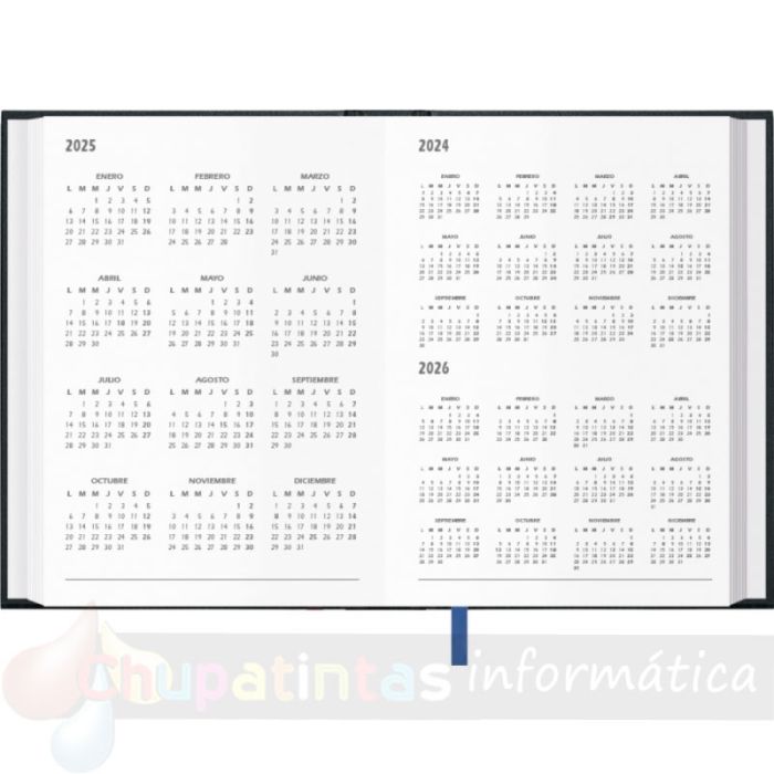Dohe Segovia Agenda Anual - Día a Día - Tamaño 14x20cm - Color Negro-Calendario
