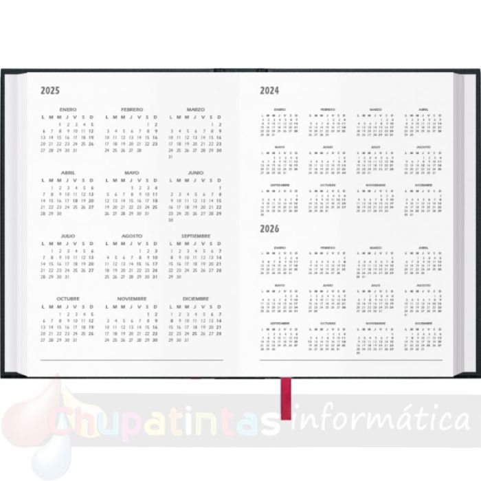 Dohe Sintex Agenda Anual - Día Página - Viernes, Sábado y Domingo misma Página - Tamaño 14x20cm - Color Azul - Calendario