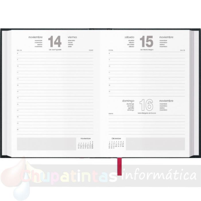 Dohe Sintex Agenda Anual - Día Página - Viernes, Sábado y Domingo misma Página - Tamaño 14x20cm - Color Negro-2