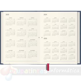 Dohe Lausana Agenda Anual - Dia Pagina - Cubierta en Polipiel -  Tamaño 14x20cm - Color Azul - Calendario