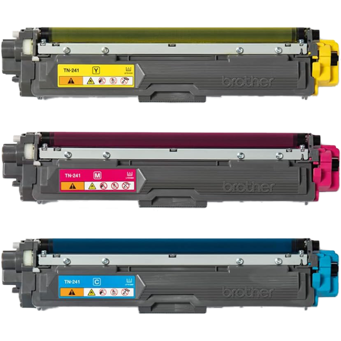 Brother TN241 Pack de 3 Cartuchos de Toner Originales - Cian, Magenta, Amarillo - TN241CMY-2
