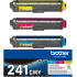 Brother TN241 Pack de 3 Cartuchos de Toner Originales - Cian, Magenta, Amarillo - TN241CMY-1