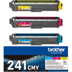 Brother TN241 Pack de 3 Cartuchos de Toner Originales - Cian, Magenta, Amarillo - TN241CMY-1