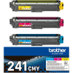 Brother TN241 Pack de 3 Cartuchos de Toner Originales - Cian, Magenta, Amarillo - TN241CMY