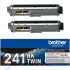 Brother TN241 Negro Pack de 2 Cartuchos de Tóner Originales - TN241BKTWIN