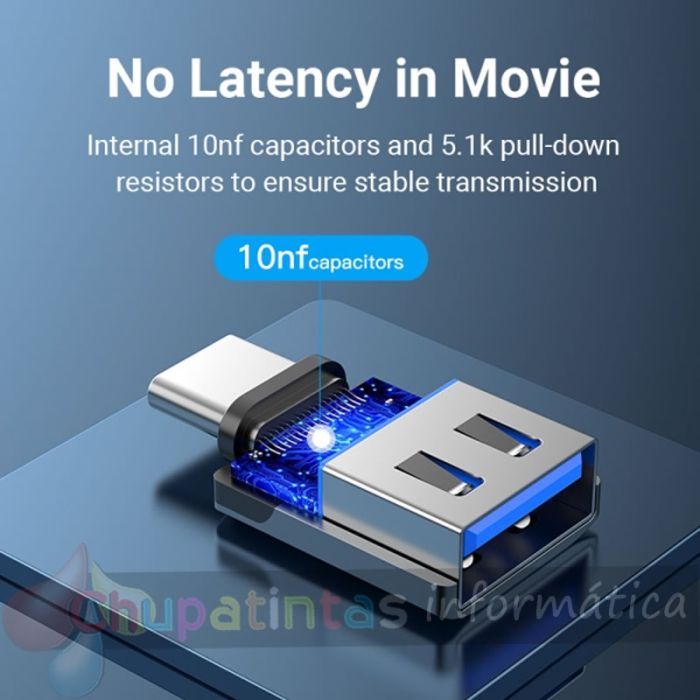 Vention Adaptador USB-C Macho a USB 3.0 Hembra - Color Gris-5