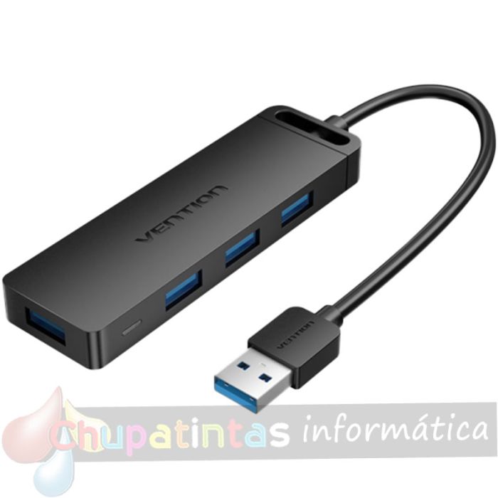 Vention HUB 5 en 1 USB 3.0 a 4xUSB3.0/MicroUSB Powered - 0.15m - Color Negro-1