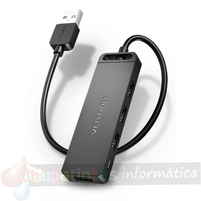 Vention HUB 4 en 1 USB 2.0 Macho a 4xUSB Hembra - 0.15m - Color Negro-2
