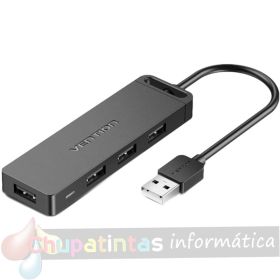 Vention HUB 4 en 1 USB 2.0 Macho a 4xUSB Hembra - 0.15m - Color Negro-1