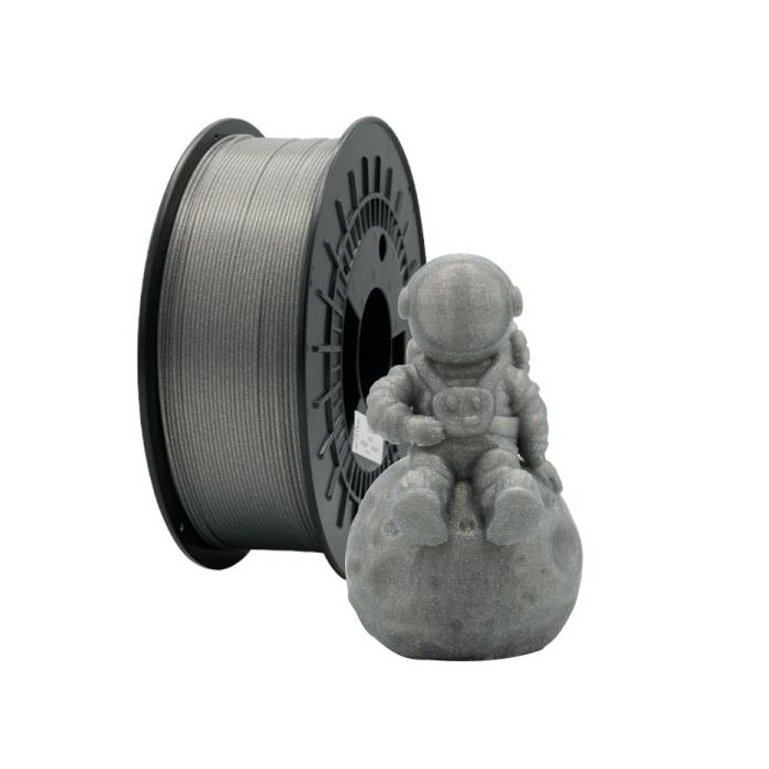 Filamento 3D PLA GLITTER - Diametro 1.75mm - Bobina 1kg - Color Plata