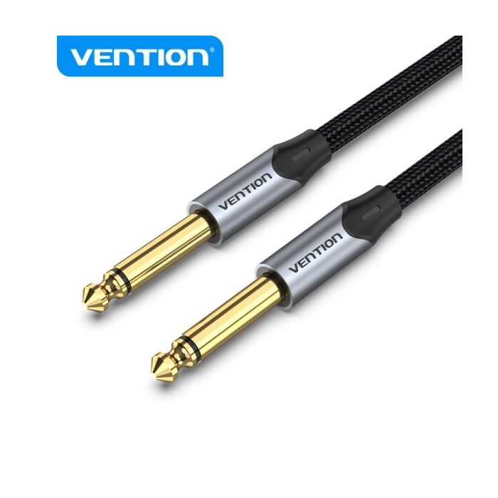 Vention Cable Audio 6.5mm 1.5m - Conectores TS macho - Niquelado - Conductor de cobre esmaltado - Color Gris