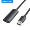 Vention Cable de Extension Activo USB 2.0 - Transferencia de Datos 480 Mbps - Conexion Estable - Construccion Duradera - Color Negro