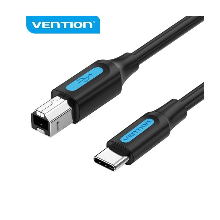 Vention CQUBF Cable USB 2.0 Tipo C a Tipo B - Transferencia 480 Mbps - 2A - Color Negro