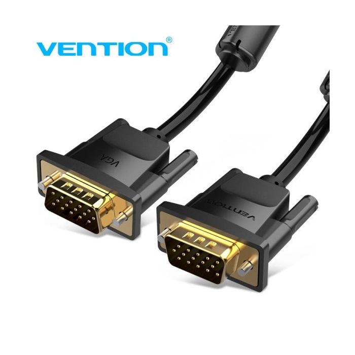 Vention Cable VGA (3+9) - Alta Definicion 1080P - Blindaje EMI - Conectores Chapados en Oro - Color Negro
