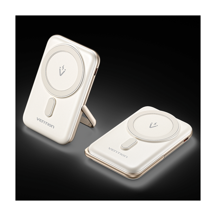 Vention Powerbank Inalambrico Magnetico 10000mAh - USB Tipo-C - Carga Rapida 20W - Entrada Wireless 15W - Material PC+ABS - Color Blanco