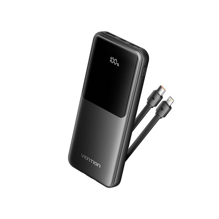 Vention Power Bank 10.000mAh - Multiples interfaces USB - Carga rapida - Salida total 3A - Color Negro