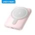 Vention PowerBank 5000mAh Magnetico Inalambrico - Carga Rapida 20W - USB-C Dual - Display Luminoso - Color Rosa