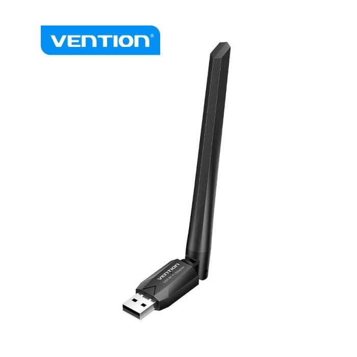 Vention KDUB0 Adaptador USB Wi-Fi AC650 - Dual Band - Antena 6dBi - Conexion Rapida y Estable - Facil Instalacion - Color Negro