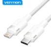 Vention Cable de Carga USB-C/Lightning - Aluminio Trenzado - 480Mbps - 3A - 27W Max - Color Blanco