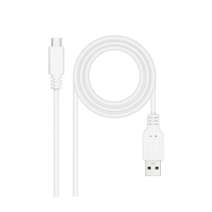Nanocable Cable 2.0 3A USB-C Macho a USB-A Macho - Longitud 3m - Color Blanco