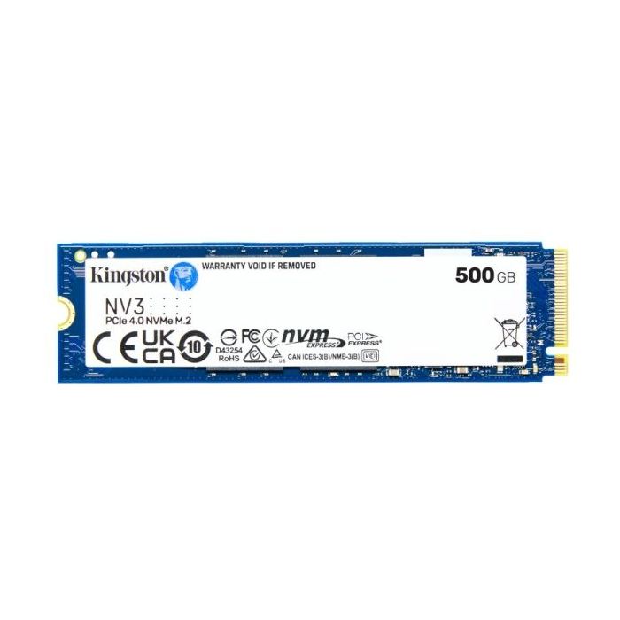Kingston NV3 Disco Duro Solido SSD M2 2280 500GB PCIe 4.0 NVMe 3D NAND