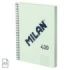 Milan Serie 1918 Cuaderno Espiral Formato A5 Cuadricula 5x5mm - 80 Hojas de 95 gr/m2 - Microperforado, 2 Taladros - Color Verde