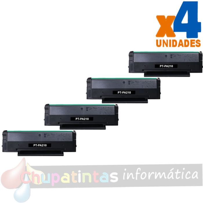 Pantum PA210 Negro Pack de 4 Cartuchos de Toner Genéricos